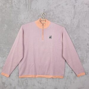 Peter Millar Sweater Mens 2XL Crown Sport Stripe 1/4 Zip Mock Neck Golf Pullover